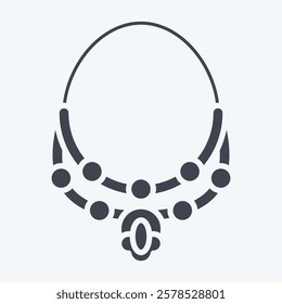 Icon Necklace. related to Summer symbol. glyph style. design editable