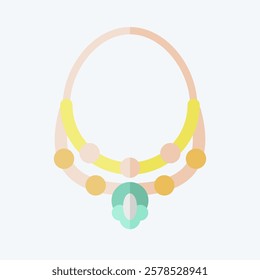 Icon Necklace. related to Summer symbol. flat style. design editable