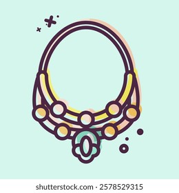 Icon Necklace. related to Summer symbol. MBE style. design editable