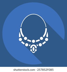 Icon Necklace. related to Summer symbol. long shadow style. design editable