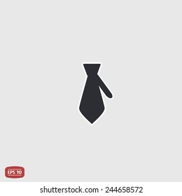 Icon necktie. Business tie. Flat design style. Made vector illustration