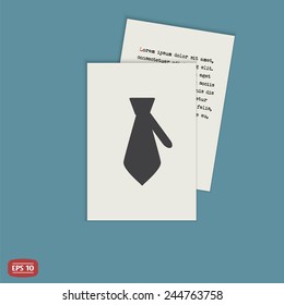 Icon necktie. Business tie. Flat design style. Made vector illustration