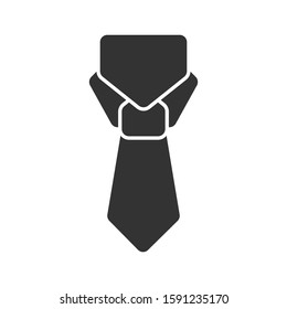 Icon necktie in glyph style. vector illustration and editable stroke. Isolated on white background.