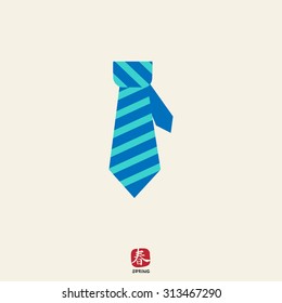 Icon of necktie in square