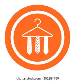 Icon of neckties on hanger