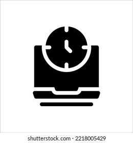 Icon Need Time Glyph, Flat Icon Logo Illustration Vector Isolated. Suitable for Web Design, Logo, App.