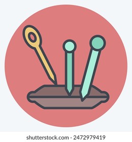 Icon Needle. related to Sewing symbol. color mate style. simple design illustration