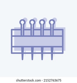 Icon Needles Holder. geeignet für Schneidersymbol. zwei Töne. einfaches Design bearbeitbar. Designvorlage, Vektor. einfache Symbolillustration