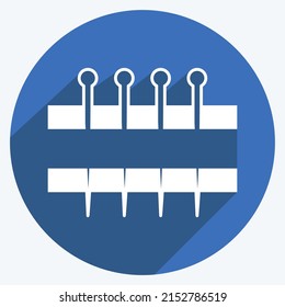 Icon Needles Holder. suitable for Tailor symbol. long shadow style. simple design editable. design template vector. simple symbol illustration