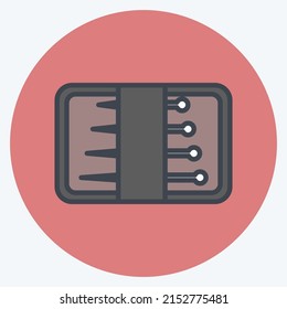 Icon Needles Pack. suitable for Tailor symbol. color mate style. simple design editable. design template vector. simple symbol illustration