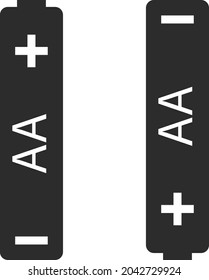 The icon of the negative charge of the AA battery. Battery charge indicator. Flat vector illustration on a white background. Battery icon for web design, applications.