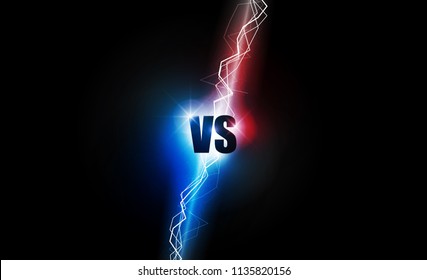 Icon neon versus logo vs letters for sports and fight competition. Battle and match, game concept competitive. Vector illustration