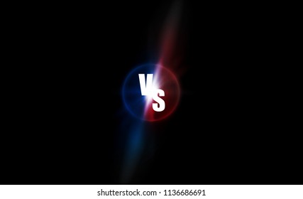 Icon neon versus logo vs letters for sports and fight competition. Battle and match, game concept competitive. Vector illustration