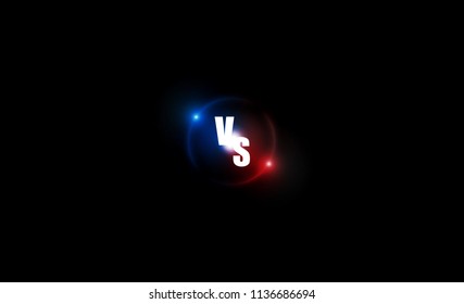 Icon neon versus logo vs letters for sports and fight competition. Battle and match, game concept competitive. Vector illustration