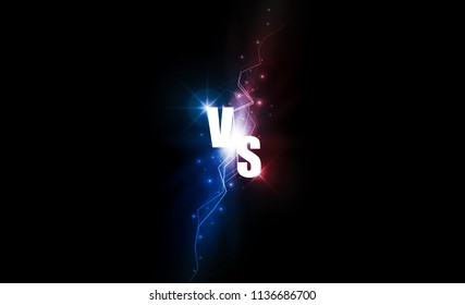 Icon neon versus logo vs letters for sports and fight competition. Battle and match, game concept competitive. Vector illustration