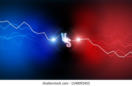 Icon neon versus logo vs letters for sports and fight competition. Battle and match, game concept competitive. Vector illustration