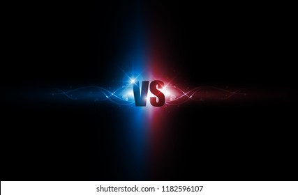 Icon neon versus logo vs letters for sports and fight competition. Battle and match, game concept competitive. Vector illustration