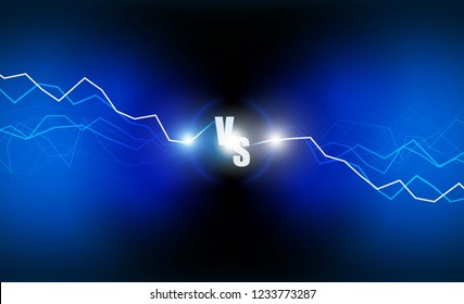 Icon neon versus logo vs letters for sports and fight competition. Battle and match, game concept competitive. Vector illustration
