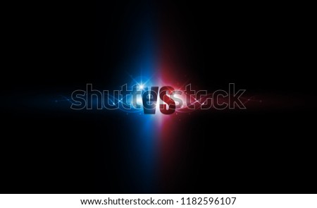 Icon neon versus logo vs letters for sports and fight competition. Battle and match, game concept competitive. Vector illustration