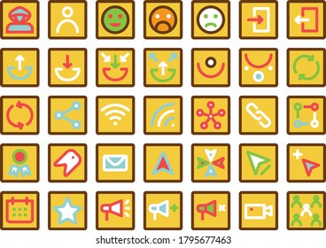 Icon Network Color Line for any purposes website mobile app presentation