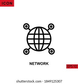 Red de iconos. Colección de símbolos de iconos de esquema, línea o vector lineal para el concepto móvil y el diseño de aplicaciones web.