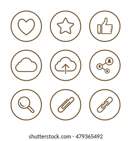 Icon network set. Like icon