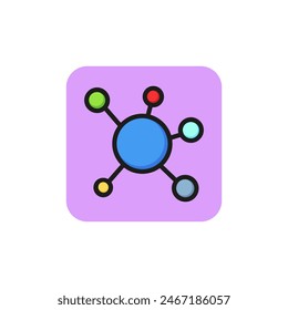 Icon of networking connections. Link, social media, joining. Distribution concept. Can be used for topics like global networking, communication, community