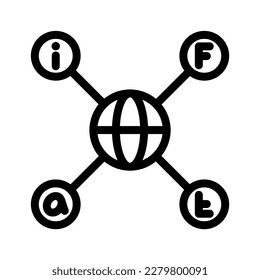 red social de iconos. archivo editable y color, ilustración de icono vector