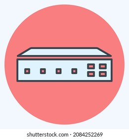 Icon Networking Switch - Color Mate Style,Simple illustration,Editable stroke,Design template vector, Good for prints, posters, advertisements, announcements, info graphics, etc.