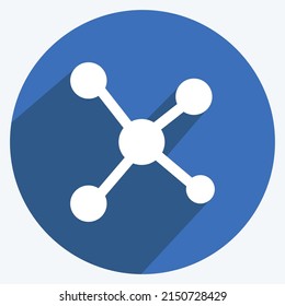 Icon Networks. suitable for IT Services symbol. long shadow style. simple design editable. design template vector. simple symbol illustration