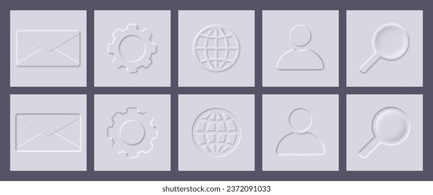 Icon in neumorphism style. Interface. Vector illustration.	
