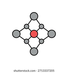Icono de un núcleo neuronal, aislado contra un fondo limpio.