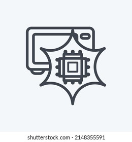 Icon Neural Engineering. suitable for data analytics symbol. line style. simple design editable. design template vector. simple symbol illustration