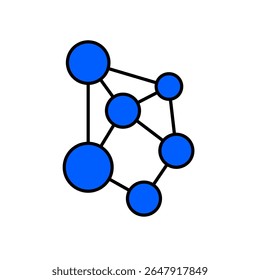 Icono de una red neuronal, aislado contra un fondo limpio.
