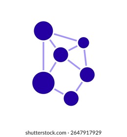 Symbol ein neuronales Netzwerk, einzeln auf sauberem Hintergrund.