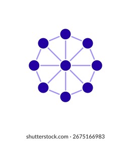 Ícone de uma rede neural, isolada contra um fundo limpo.