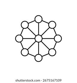 Ícone de uma rede neural, isolada contra um fundo limpo.