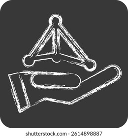 Icon Neural Network. related to Artificial Intelligence symbol. chalk Style