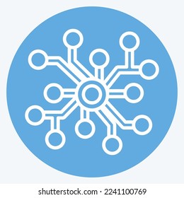 Icon Neural Network. in Bezug auf das Symbol für maschinelles Lernen. Blauer Augenstil. einfaches Design bearbeitbar. einfache Abbildung. einfache Vektorsymbole