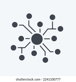 Icon Neural Network. related to Machine Learning symbol. glyph style. simple design editable. simple illustration. simple vector icons