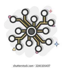 Icon Neural Network. related to Machine Learning symbol. Comic Style. simple design editable. simple illustration. simple vector icons