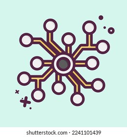 Icon Neural Network. related to Machine Learning symbol. MBE style. simple design editable. simple illustration. simple vector icons