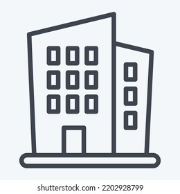 Icon New Building. suitable for education symbol. line style. simple design editable. design template vector. simple illustration