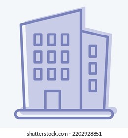 Icon New Building. geeignet für Bildungs-Symbol. zwei Töne. einfaches Design bearbeitbar. Designvorlage, Vektor. einfache Abbildung