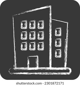 Icon New Building. suitable for education symbol. chalk Style. simple design editable. design template vector