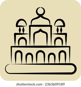 Icon New Delhi. related to Capital symbol. hand drawn style. simple design editable. simple illustration