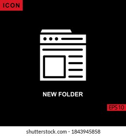Icon New folder. Filled, glyph or flat vector icon symbol sign collection for mobile concept and web apps design.