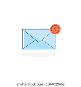 Icon of new mail envelope vector illustration
