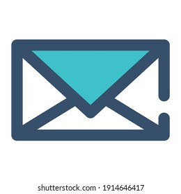 icono correo nuevo con estilo de línea rellena y color azul