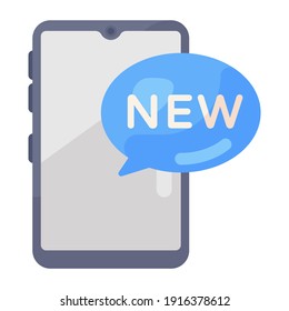 
Ein Symbol für neues Handy im flachen Stil 